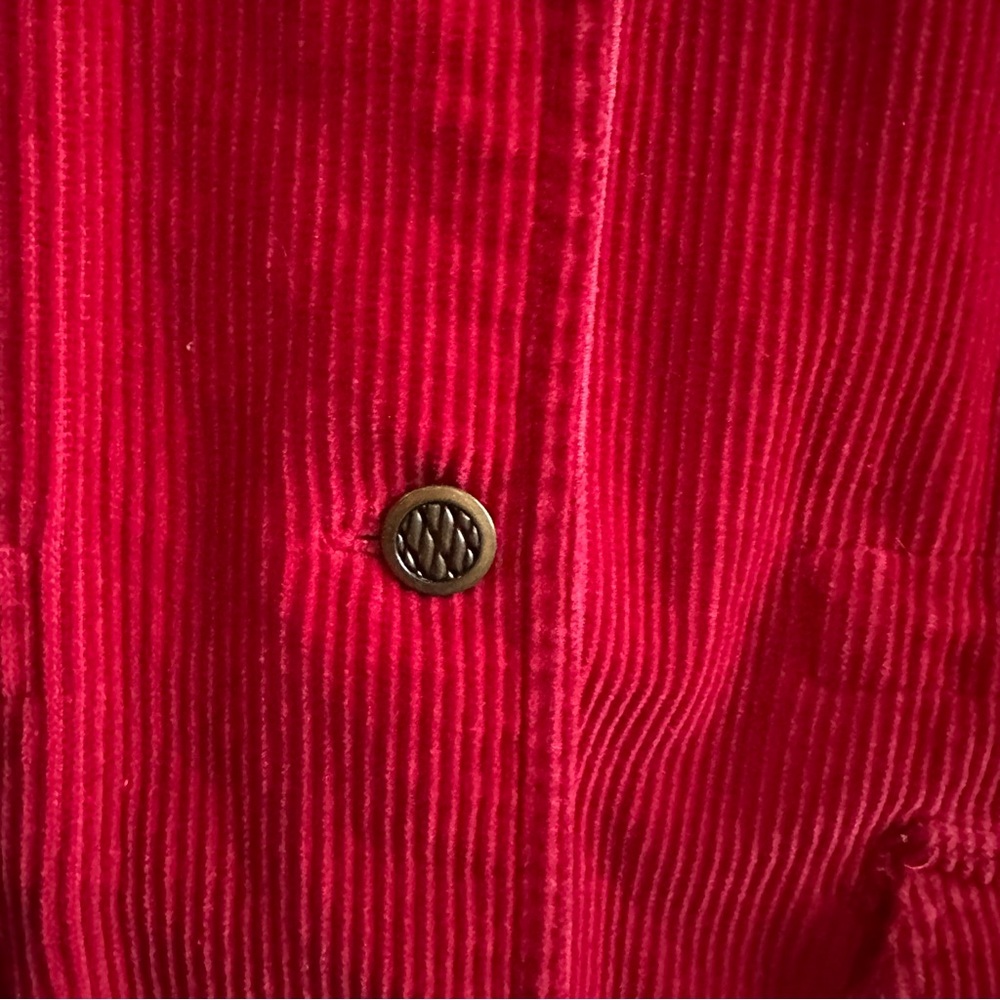 Vintage Christopher & Banks Red Wide-Wale Corduroy Jacket Cottagecore Chore Coat - Picture 7 of 12